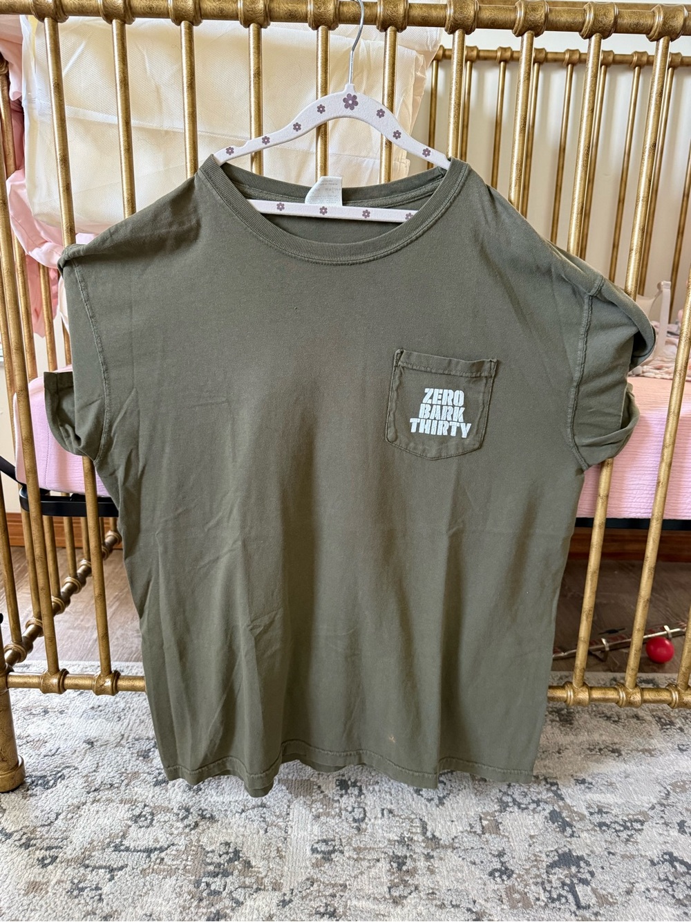 ZERO BARK THIRTY Olive Green Pocket Tee